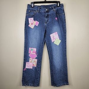 Lilly Pulitzer vintage patchwork capri  jeans size 8